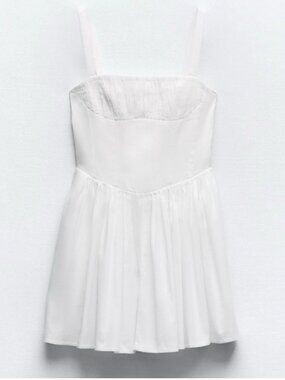 Zara Voluminous Skirt Dress White 5107/311